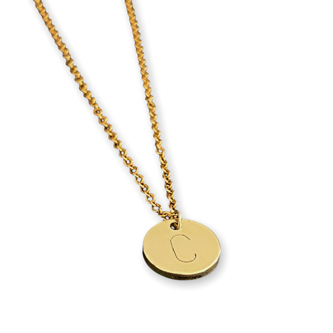 STAMPED INITIAL NECKLACE