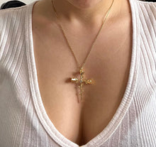 Load image into Gallery viewer, ROSE CROSS NECKLACE
