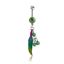 Load image into Gallery viewer, DANGLE LEAF BELLY RING
